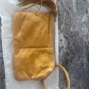 HOBO Mustard Leather Wristlet